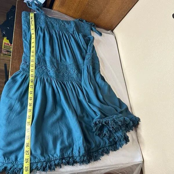 Anthropologie Floreat Senna Fringe Teal Dress Size Small - Image 13