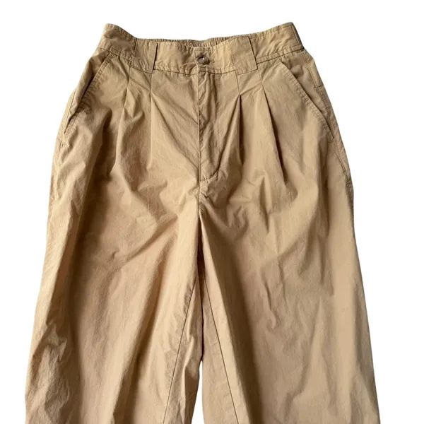 Madewell Pleated Balloon Pants Tan Size 2 High Waist Cotton Comfort Loose Casual - Image 2