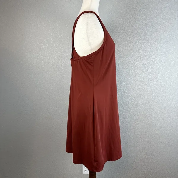 Title Nine Cirque De La Vie‎ Dress Built in Bra Size L Solid Fired Brick Red - Image 6