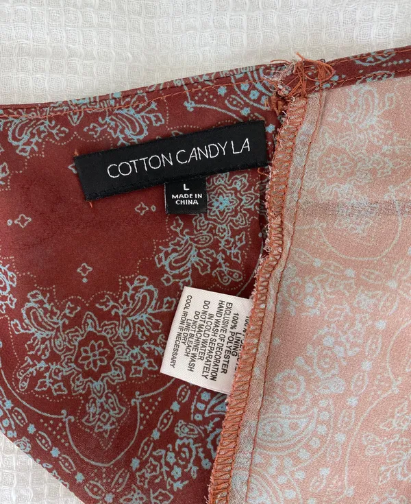 Cotton Candy LA Brown and Blue Tie top - Image 4