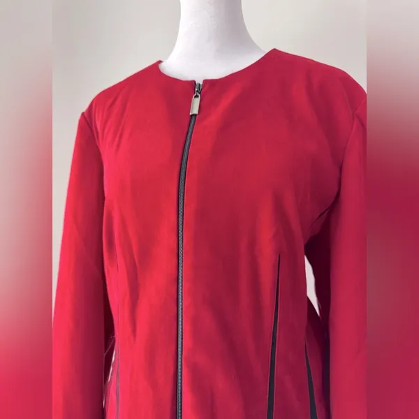 Vintage Y2K Positive Attitude Red Full Zip Jacket Size 12 - Image 2
