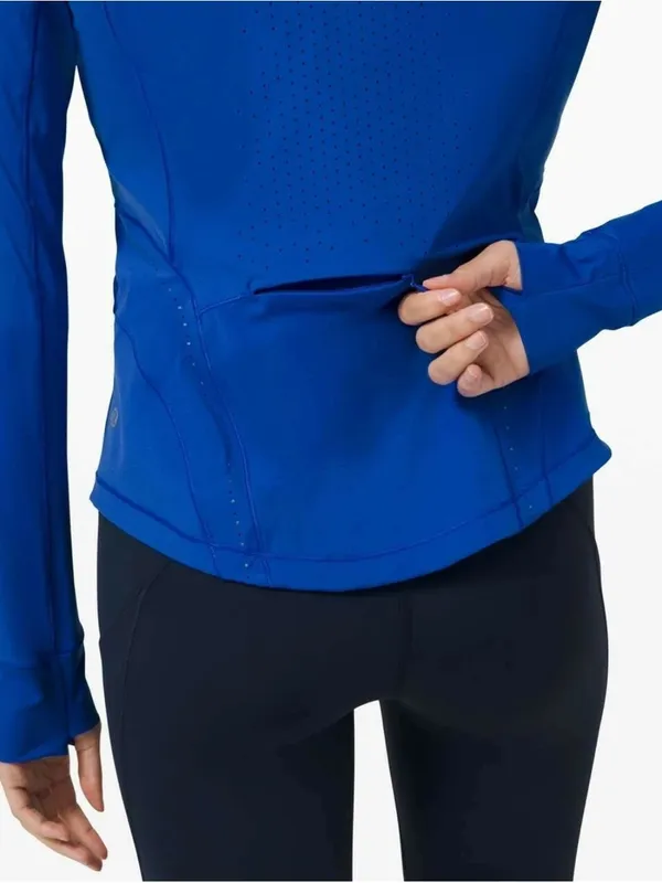 Lululemon Flash Forward Half Zip Cerulean Blue Sz 2 - Image 3
