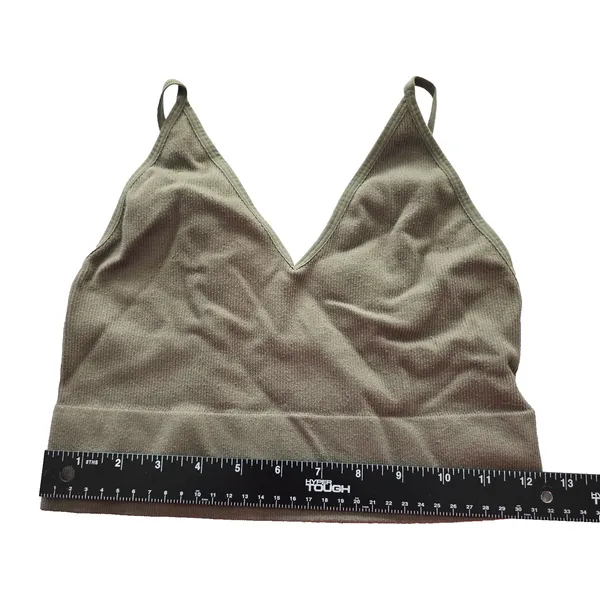 Ribbed Comfort Y2K Bra Top Wireless Pullover‎ Stretch Sleep Bozzolo Green M/L - Image 3