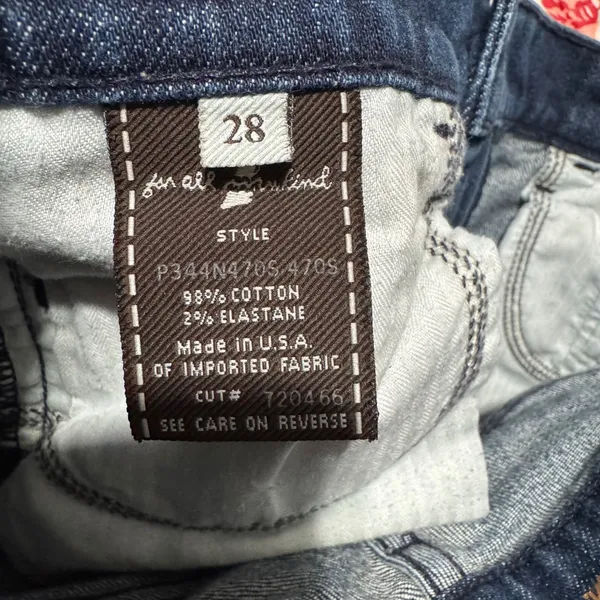 7 For‎ All Mankind Mid Waist Bootcut Y2K Jeans Women Sz 28 Dark Wash Cropped USA - Image 5