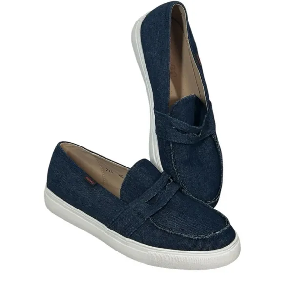 Denim Slip On Loafers Boat Shoe Style EU 40 US 9 9.5 - Image 3