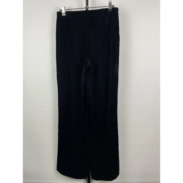 Vintage‎ Armani Exchange Black Velvet Velour Slack Trouser Pants Size 0 - Image 4