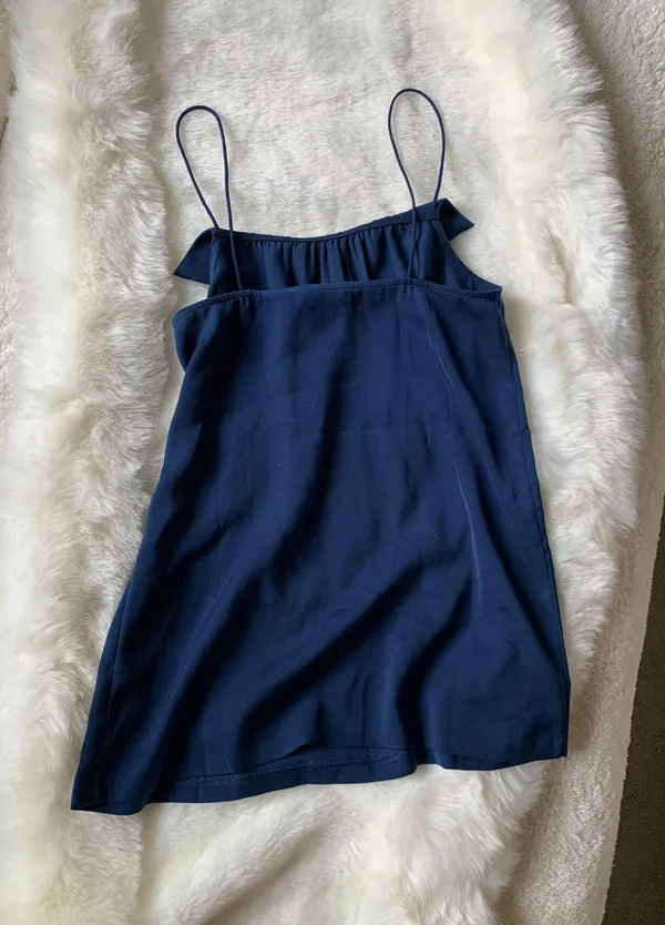 J.Crew Blue Silky Ruffle Slip Tank Top - Image 2
