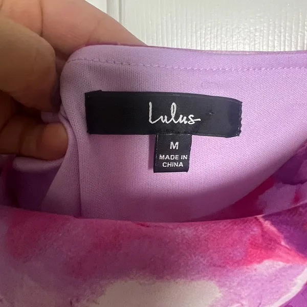Lulus‎ Positively Serene Magenta Floral Cowl Neck Tie-Strap Maxi Dress Size M - Image 2