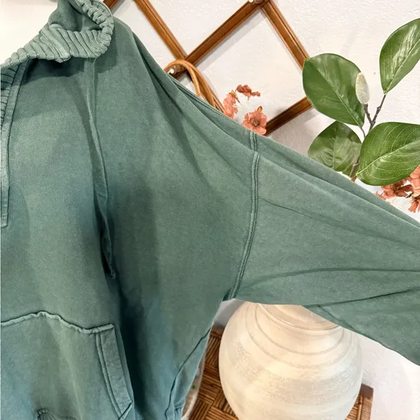 Aerie Green Hooded Sweater - Image 2