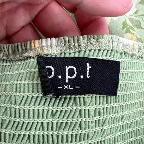 OPT O.P.T. Classic‎ Smocked Maxi Dress floral slit sz XL - Image 2