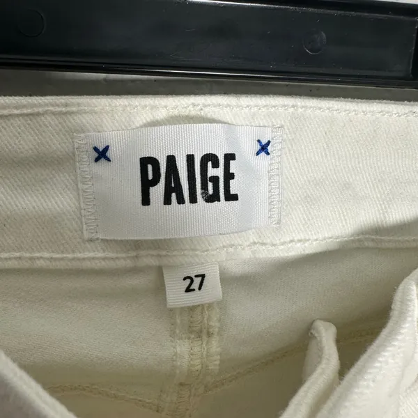 Paige Hoxton Ankle High Rise Skinny Jeans White Size 27 Made in USA - Image 3