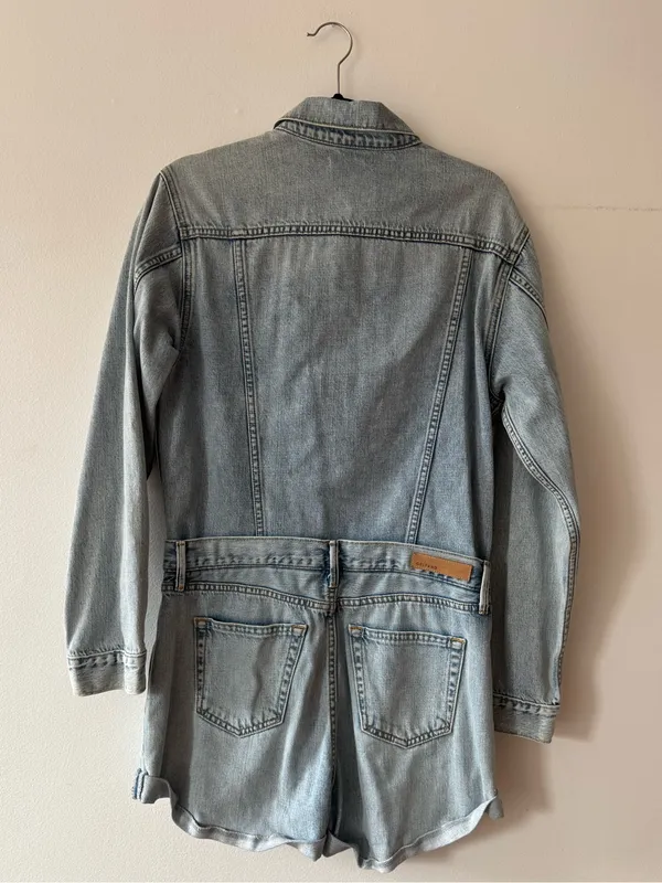 Grlfrnd Light Wash Denim Romper - Image 3