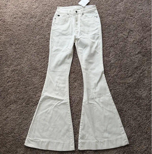 KanCan White Super Flare Jeans - Image 3