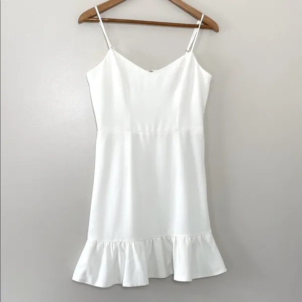 Dress The Population Mira Dress Ruffled‎ Hem Ivory Size M - Image 2