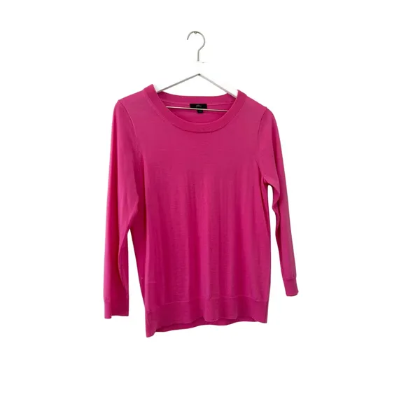 J.Crew Pink 100% Merino Wool Lightweight Crewneck Sweater Size M - Image 6