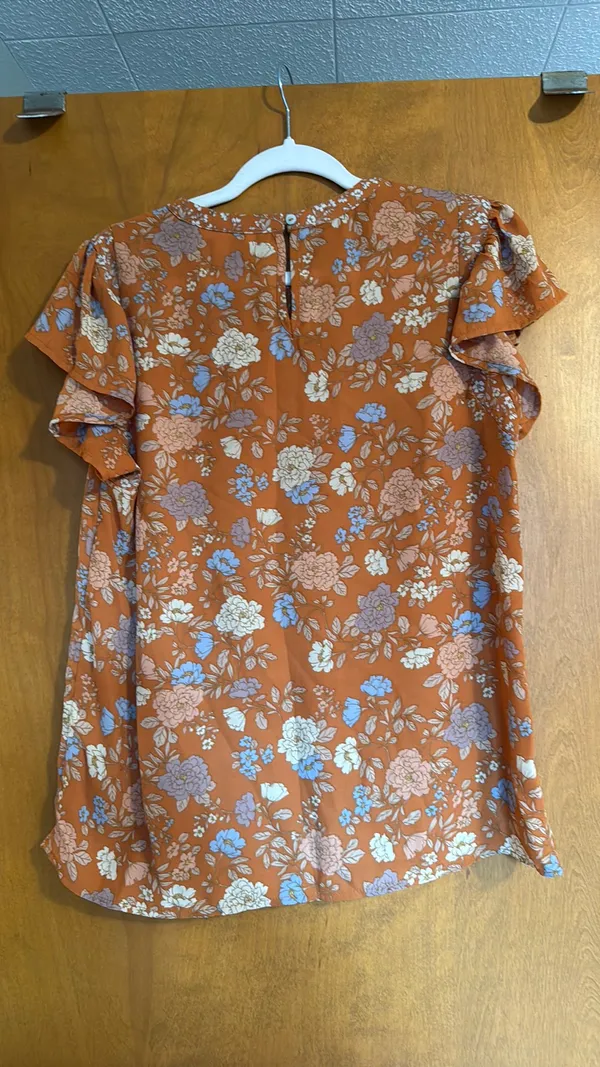 DR2 by Daniel Rainn Top Burnt Orange Floral M - Image 2