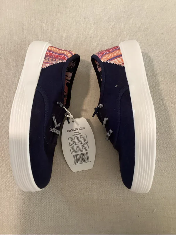 Hey Dude Conway Craft Linen Casual Sneakers from Finish Line, Navy, Size 7, NWT - Image 5
