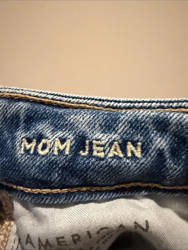 American Eagle Strigid Mom Jean Distressed Destroyed Knees Size 2 Regular - Image 4