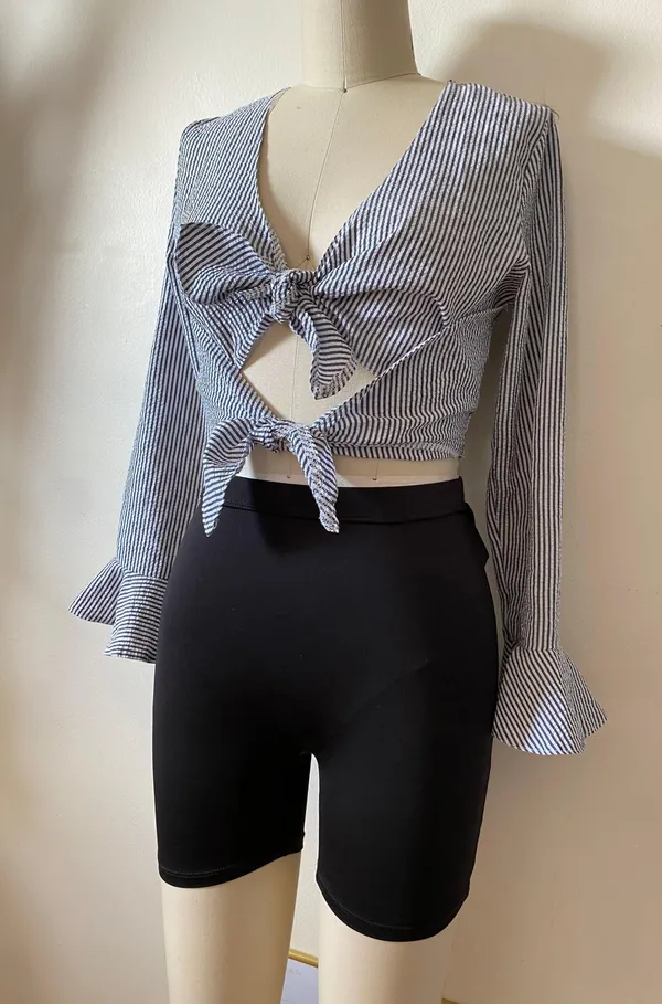 SEEK the Label Double Tie Crop Top - Image 3