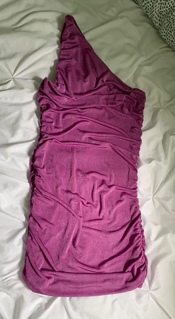 One Shoulder Homecoming Dress Purple Size M - Image 2