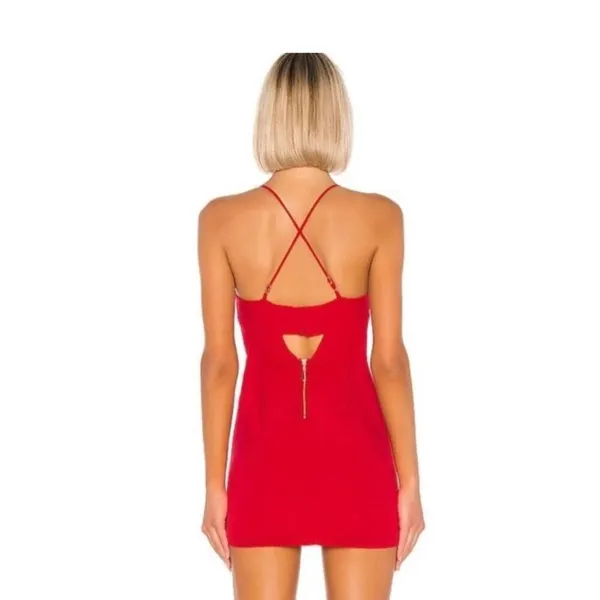 NBD X NAVEN Mini Rose Dress in True Red XS Club Going Out Date night Party #800 - Image 3