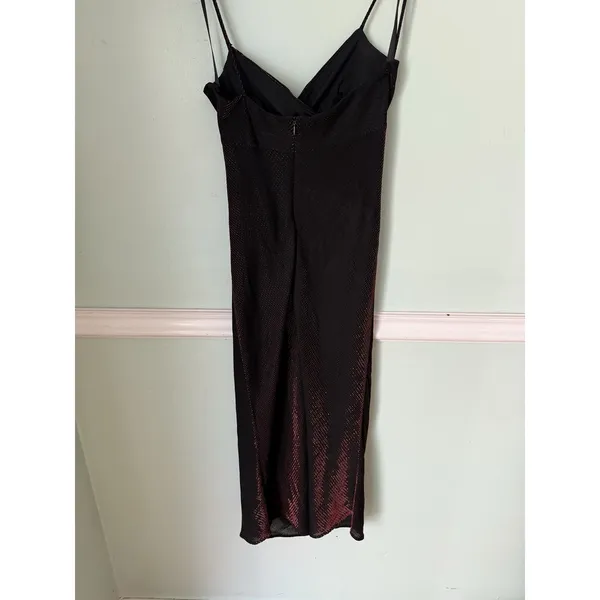 Hot Kiss Vtg Y2K‎ Fashion Bug Black Asymmetrical Mesh Slip Dress S Gothic Fairy Grunge - Image 5