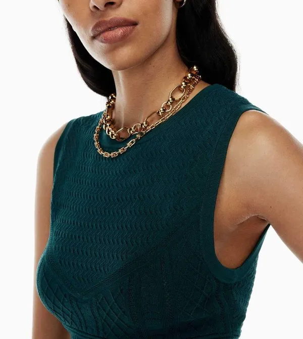 Aritzia Babaton Pointelle Top | Green | NWOT | Large - Image 3