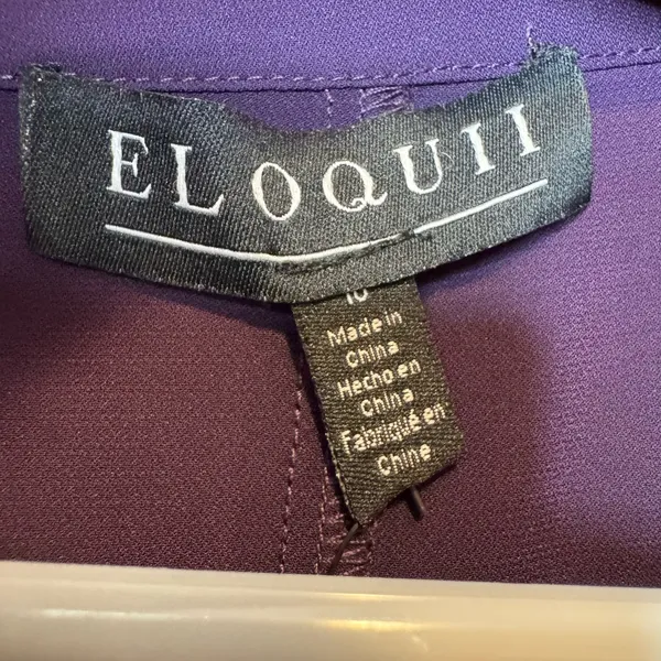 Eloquii Plum Purple Hidden Button Blouse Size 16 New - Image 2