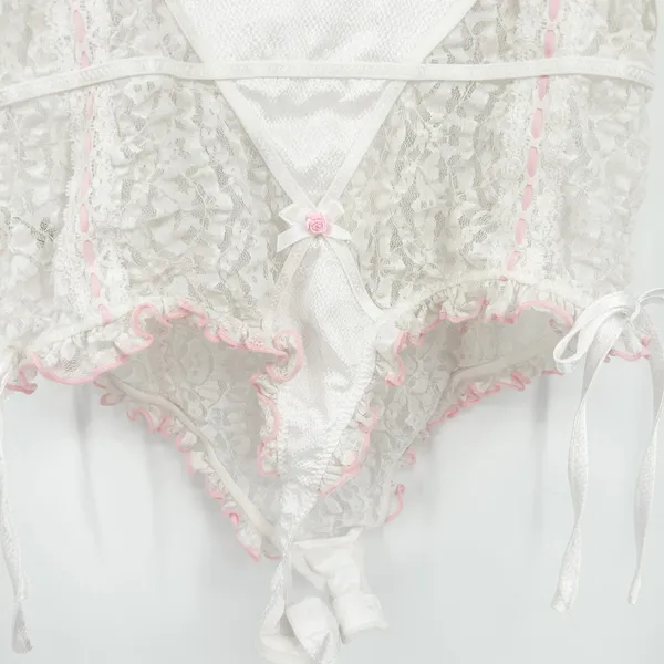 Free People‎ FP Intimately Womens Coquette Sweet Cheeks Lace Thong Bodysuit M - Image 11