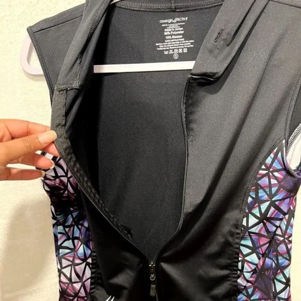 Covergirl Active Womens Size S Hooded Sleeveless Jacket Zip Front Printed‎ - Image 8