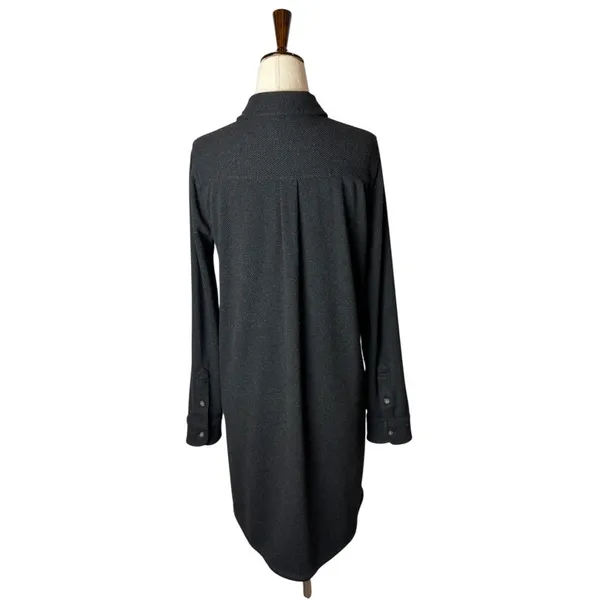 Faherty Dress Women Small Black Heathered Twill Knit Legend‎ Sweater Shirt Dress - Image 3