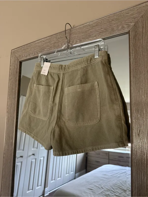 ZARA Olive Green Denim Skort New With Tags Size Medium - Image 2