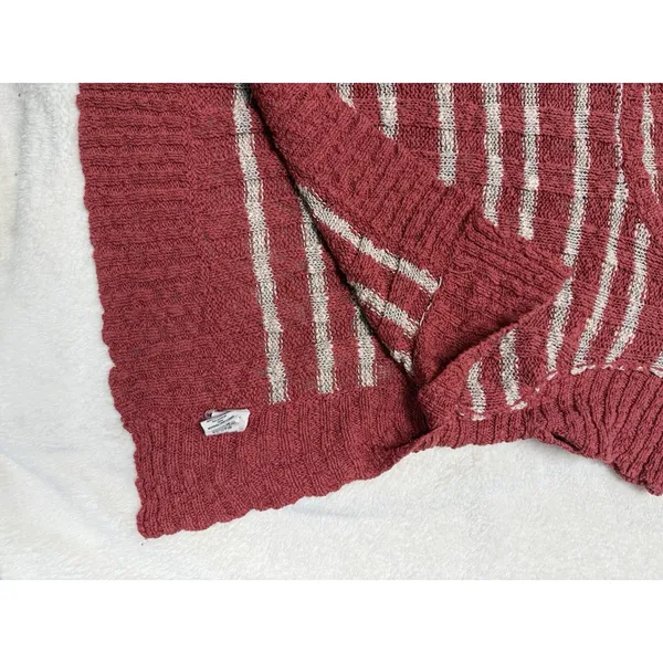 Free People Sweater Womens S Orange White Striped Crop Boxy Cap Sleeve‎ Beachy - Image 6