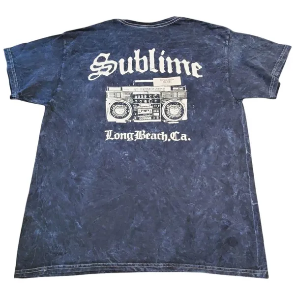 Large Sublime Demin Blue Graphic T-Shirt - Image 2