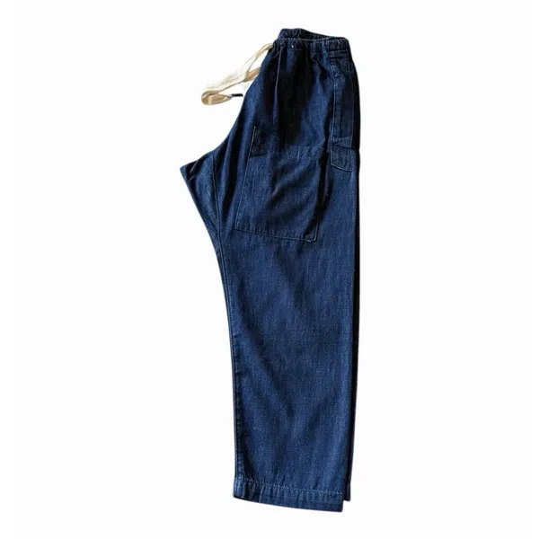Sandrine Rose NWT Dark Indigo Denim Cargo Crop Pants Drawstring Small - Image 6