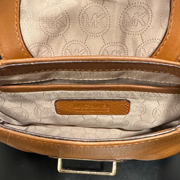 Michael Kors Brown Leather Crossbody Bag - Image 5