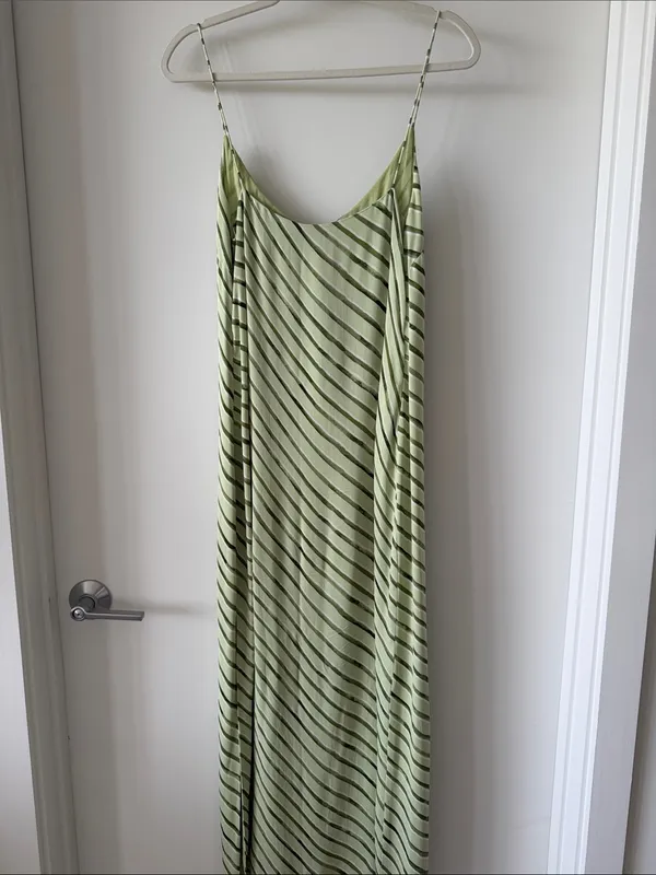 Summer Away Green Striped Slip Dress - Lightweight Summer Maxi - Image 6