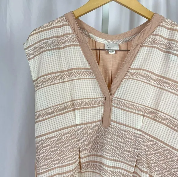 Anthropologie Postmark Small Flowy Egress Split Striped Nautical Office Tunic - Image 8