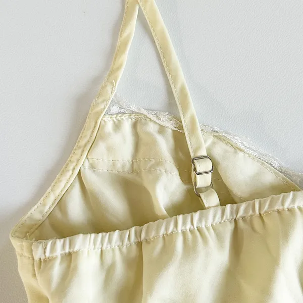 Princess Polly Womens Old School Love Pale Yellow Lace‎ Coquette Crop Top Size 4 - Image 7