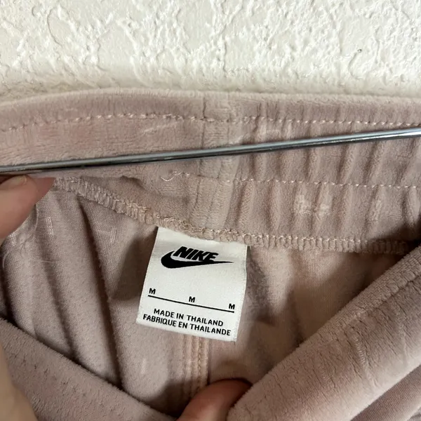 Nike Air Women's Velour Mid-Rise Sweatpants‎ Medium Flare Embossed Swoosh - Image 3
