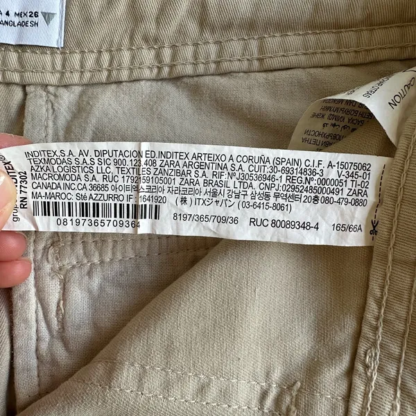 Zara women’s Beige Cream Cargo Pants size 4 - Image 3