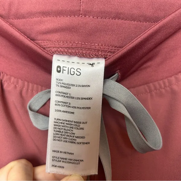 FIGS High Waisted Zamora Jogger style Scrubs in Mauve - Image 5