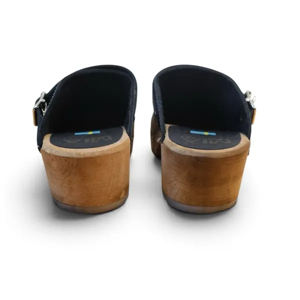 MIA Sweden Alma Clog Wooden Leather Buckle Strap Black Boho Comfort Sz 37 EU - Image 7