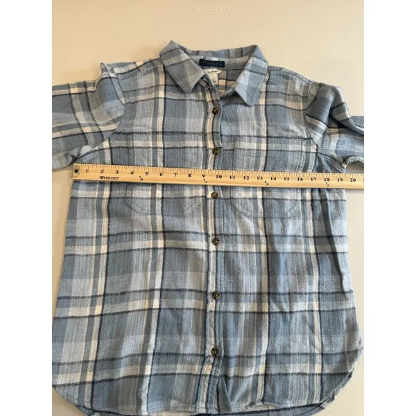 LL Bean Flannel Shirt Women Small Button Up Tartan Plaid 100% Cotton Lumberjack - Image 6