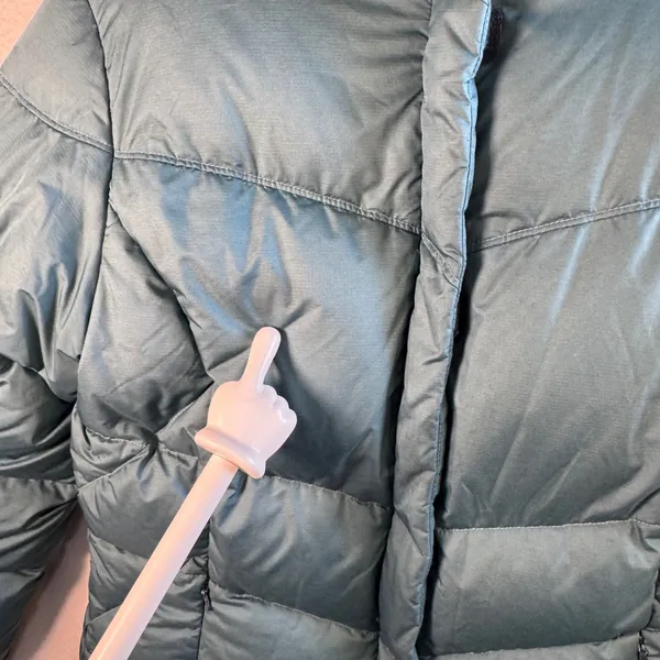 Columbia‎ Down Puffer Jacket Teal Blue Green Quilted Hooded Winter Coat Womens S - Image 5