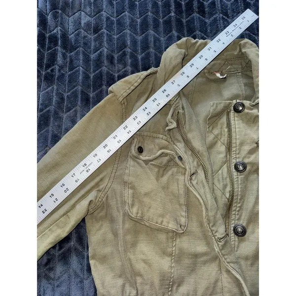Free People Not Your Brothers Surplus Army Green Full Zip Jacket Size‎ Small - Image 8