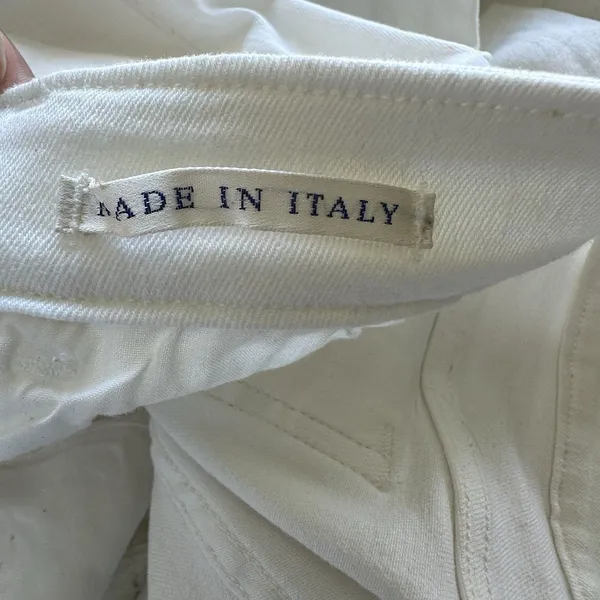 Vintage Seafarer Drake Jeans Sz 31 White Flared Eyelet Embroidered Italy Made - Image 4