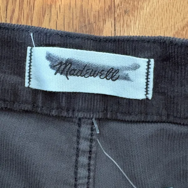 Madewell The Wide-Leg Pant Corduroy High Rise‎ Black Coal Size 26 NWT - Image 8