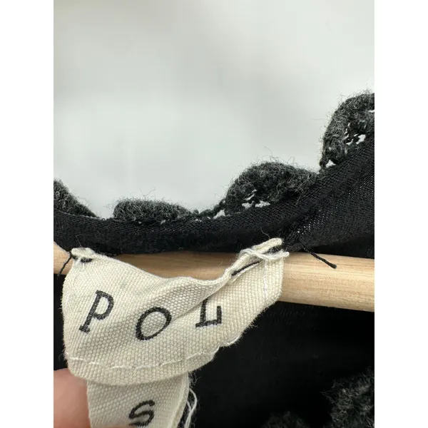 POL Babydoll Top Women Small Black Grunge Goth Boho Witch 1/2‎ Sleeve Stretch - Image 7