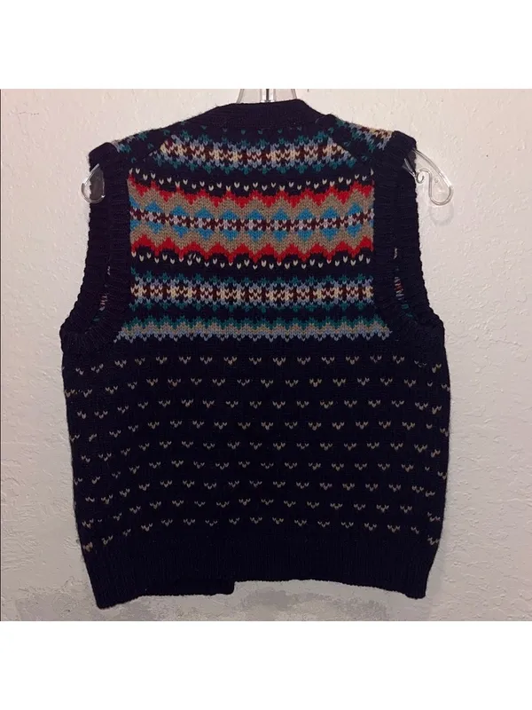 Vintage 90s Multicolor Knit Sweater Vest - Image 5